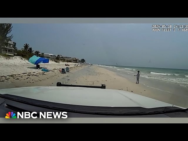 ⁣Bodycam shows moment officer finds lost girl on Florida beach