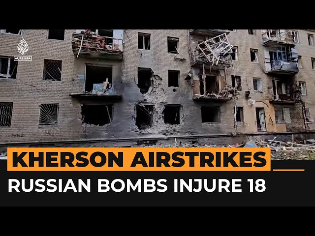 ⁣Russian airstrikes devastate residential buildings in Ukraine’s Kherson | AJ #Shorts