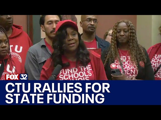 ⁣CTU members rally at state capitol for more funding for Chicago schools