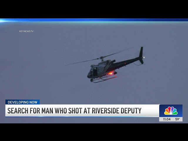 ⁣Shooter sought after opening fire on Riverside County deputy