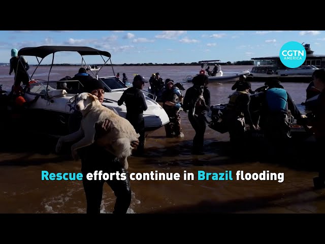 ⁣Rescue efforts continue in Brazil flooding