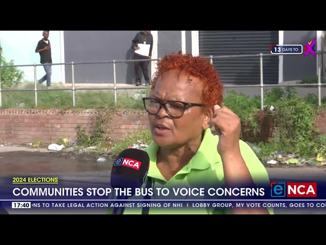 ⁣2024 Elections | Communities stop the eNCA bus to voice concerns