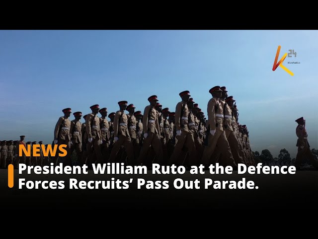 ⁣President William Ruto at the Defence Forces Recruits’ Pass Out Parade in Uasin Gishu County.
