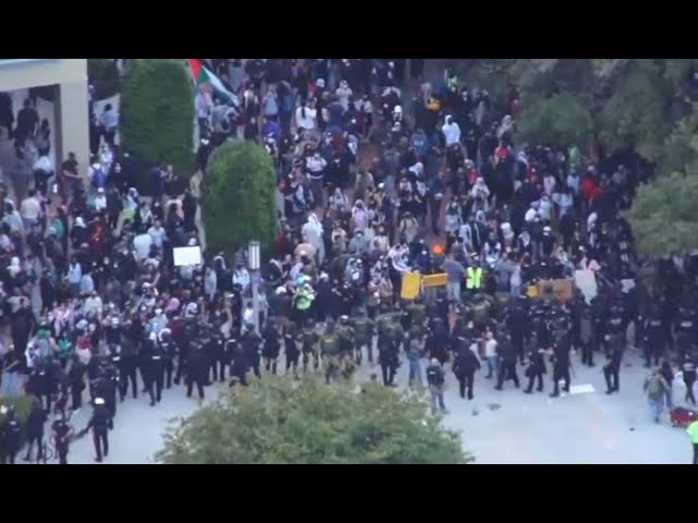 ⁣Watch Live: Police respond to large presence of pro-Palestinian protesters at UC Irvine.