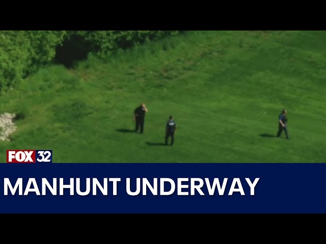 ⁣Manhunt underway in Burr Ridge after high-speed police chase