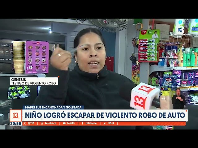 ⁣Niño logró escapar de violento robo de auto en Puente Alto