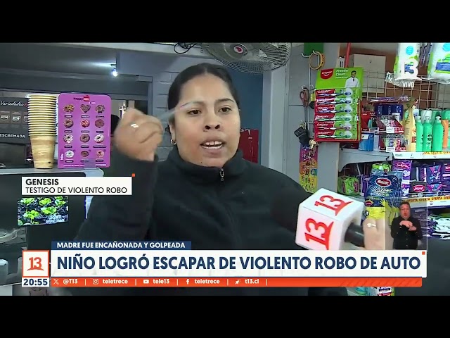 Niño logró escapar de violento robo de auto en Puente Alto