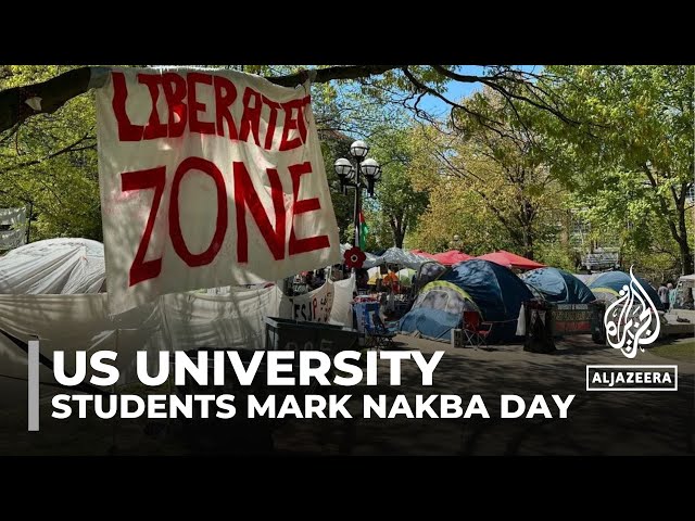 ⁣Pro-Palestine students mark Nakba at University of Michigan