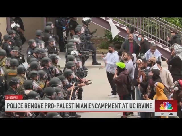 ⁣Police remove pro-Palestinian encampment at UC Irvine