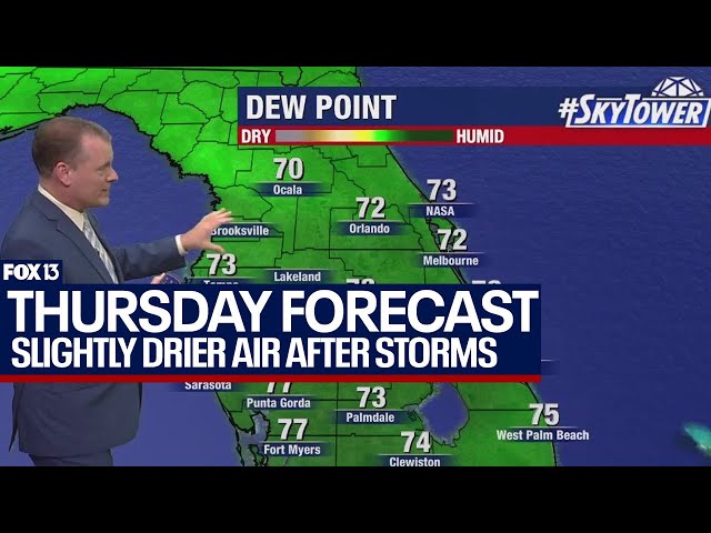 ⁣Tampa weather | slightly drier air in store