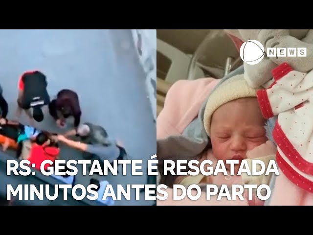 ⁣Gestante é resgatada momentos antes do parto no RS