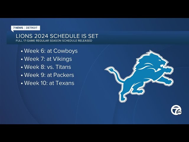 WATCH: Lions schedule released for 2024 NFL season
