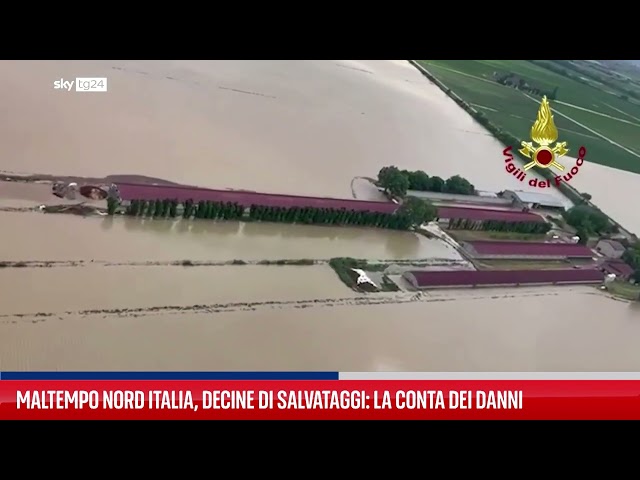 ⁣Maltempo Nord Italia, decine di salvataggi: conta dei danni