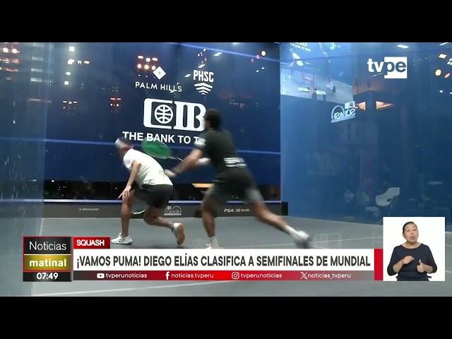 ⁣Diego Elías clasificó por primera vez a la semifinal del Mundial de squash