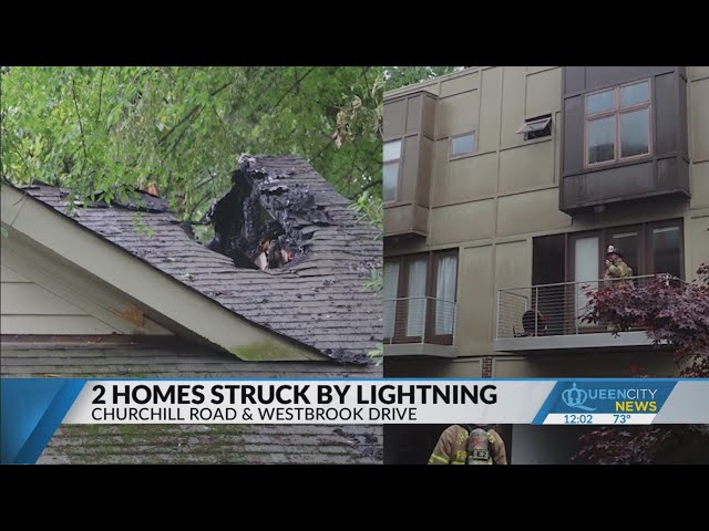 ⁣Lightning strikes cause fires at two CLT residences