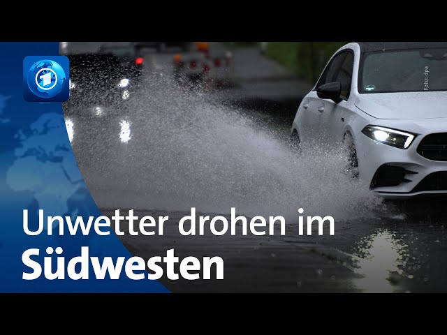 ⁣Unwetter im Südwesten und Westen Deutschlands erwartet