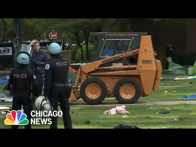 ⁣Chicago police detail the dismantling of the DePaul Pro-Palestinian encampment on Thursday morning