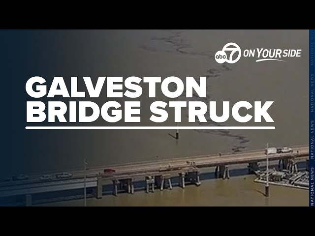 ⁣Barge strikes Galveston bridge, causing oil spill, damage, and closures