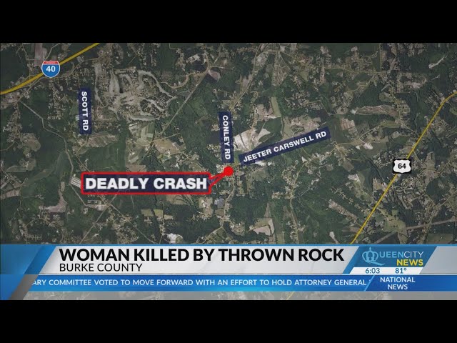 ⁣Woman killed after rock thrown through windshield in Burke County