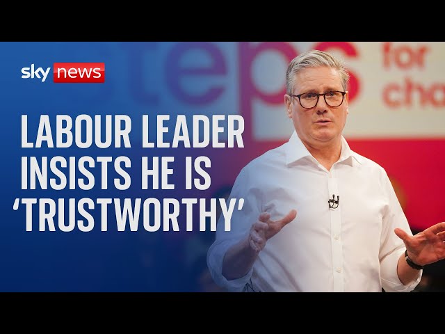 ⁣Sir Keir Starmer insists he is 'trustworthy' after launching six pledges to voters