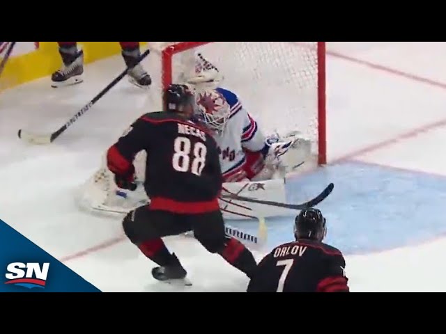 Hurricanes' Martin Necas Roofs It Past Shesterkin Off Of A Slick Feed
