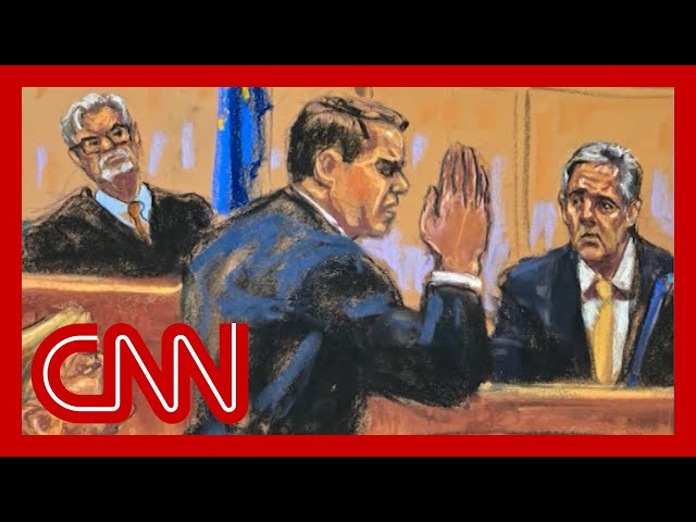 ⁣Sketch artist describes capturing tense moment between Michael Cohen and Trump attorney