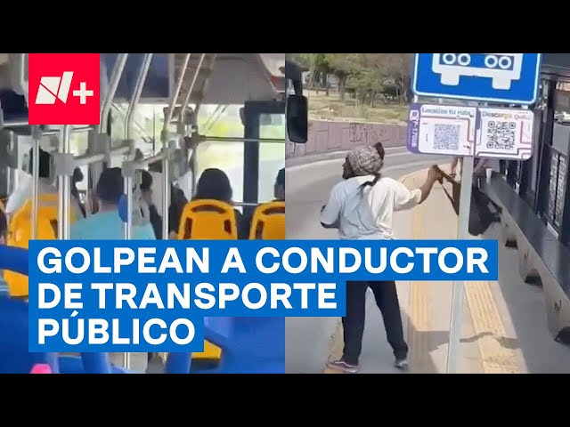 ⁣Conductor de Qrobús fue agredido por pasajero que no quería pagar pasaje - N+