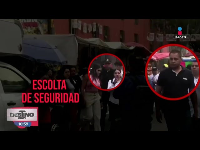 ⁣Escoltas y policías protegen a la candidata Alessandra Rojo de la Vega tras atentado | Ciro