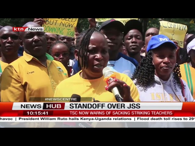 ⁣Protesting JSS teachers face dismissal