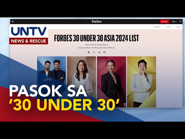 ⁣7 Pinoy, pasok sa listahan ng Forbes na 30 under 30 Asia Class of 2024