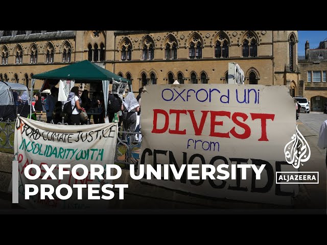 ⁣Oxford rally: Students march in solidarity with Palestinians
