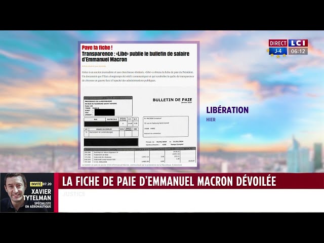 ⁣La fiche de paie d'Emmanuel Macron dévoilée