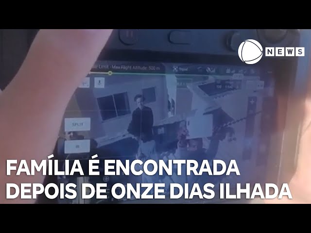 ⁣Família é encontrada depois de onze dias ilhada no RS