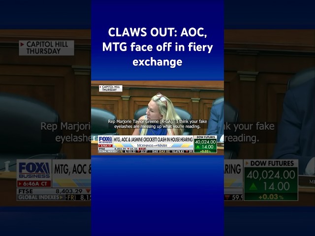 ⁣AOC and ‘baby girl’ Marjorie Taylor Greene trade barbs during House hearing #shorts