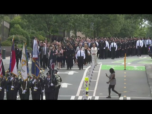 ⁣Live: Procession, memorial service for law enforcement