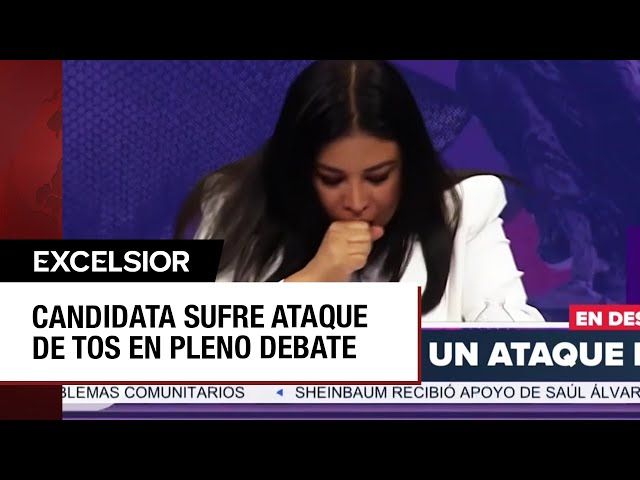 ⁣Lourdes Paz, candidata de Morena, sufre ataque de tos en pleno debate
