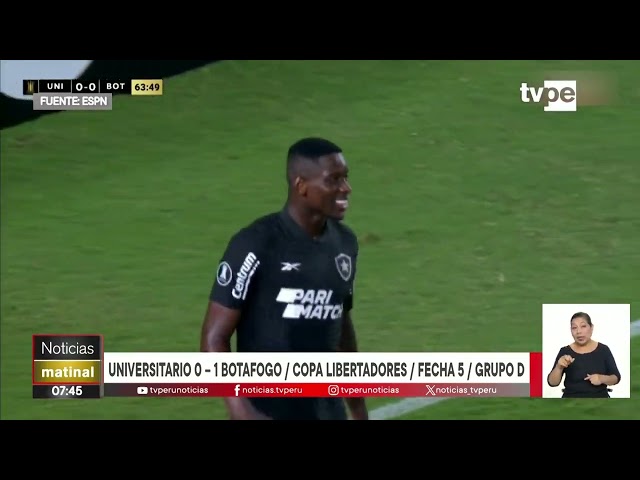 ⁣Universitario perdió con Botafogo y quedó eliminado de la Copa Libertadores
