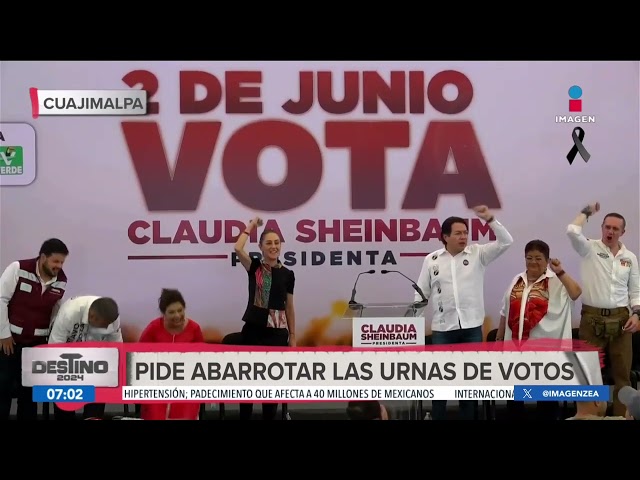 ⁣Claudia Sheinbaum pide abarrotar con votos las urnas electorales | Noticias con Francisco Zea