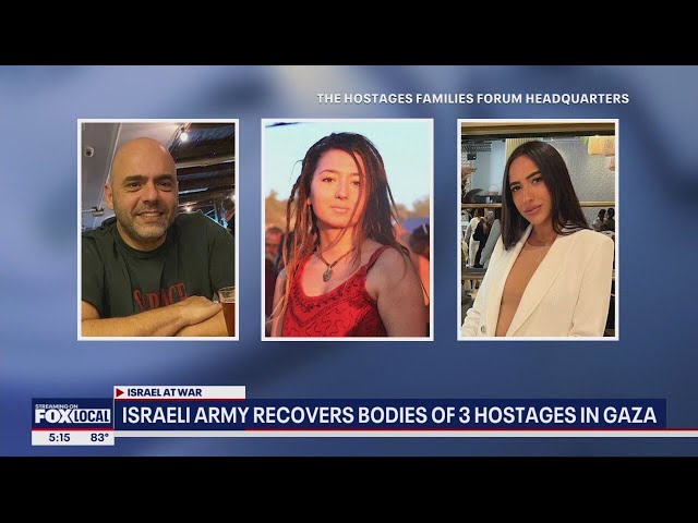 ⁣Israeli military finds bodies of 3 hostages in Gaza