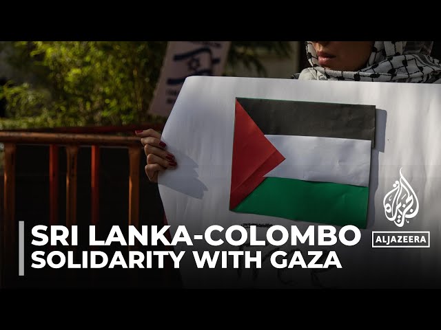 ⁣Protesters have gathered in Colombo in a show of solidarity with Palestinians in Gaza