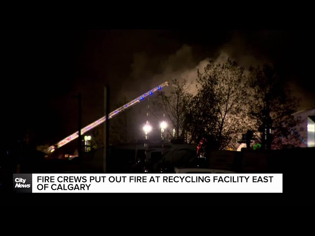 ⁣Fire crews put out fire at recycling facility east of Calgary