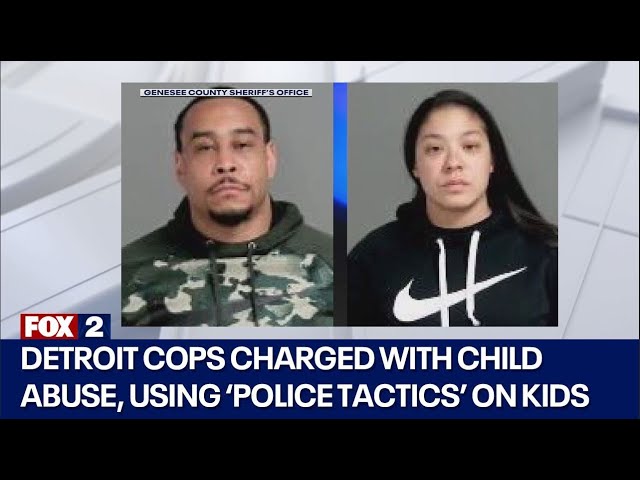 ⁣Married Detroit police couple charged with child abuse