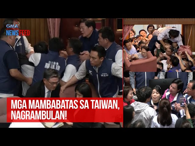 ⁣Mga mambabatas sa Taiwan, nagrambulan! | GMA Integrated Newsfeed