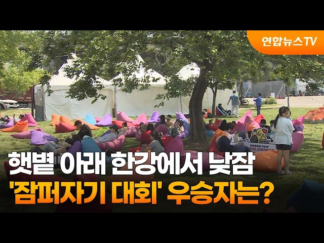 ⁣햇볕 아래 한강에서 낮잠…'잠퍼자기 대회' 우승자는? / 연합뉴스TV (YonhapnewsTV)