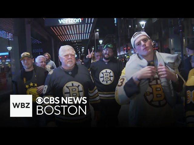 ⁣Heartbroken Boston Bruins fans leave TD Garden following team's loss