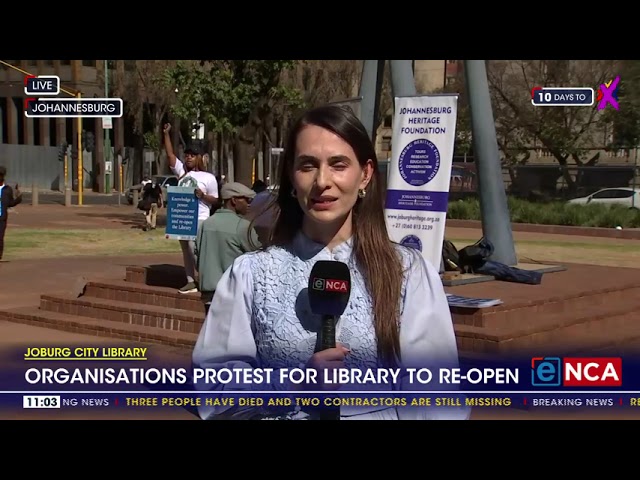 ⁣Joburg Library | Organisations protest for library to re-open