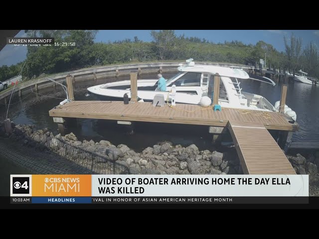 ⁣Video released shows boater arriving home day Ella Adler was killed