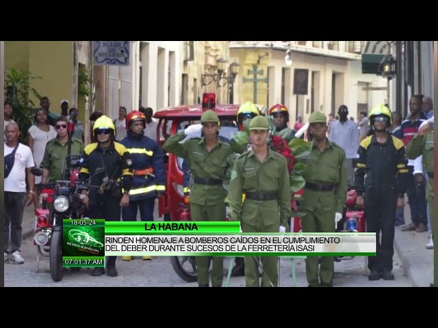 Realizan en Cuba tributo a bomberos caídos en el incendio de Ferretería Isasis