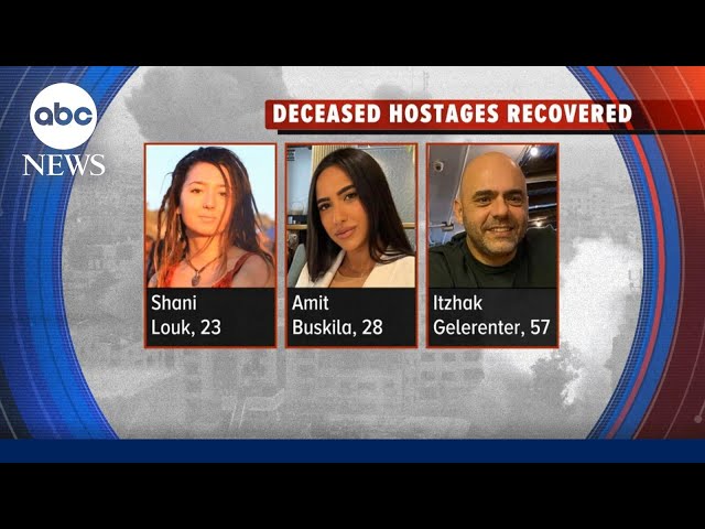 ⁣Israel says its recovered bodies of 3 hostages