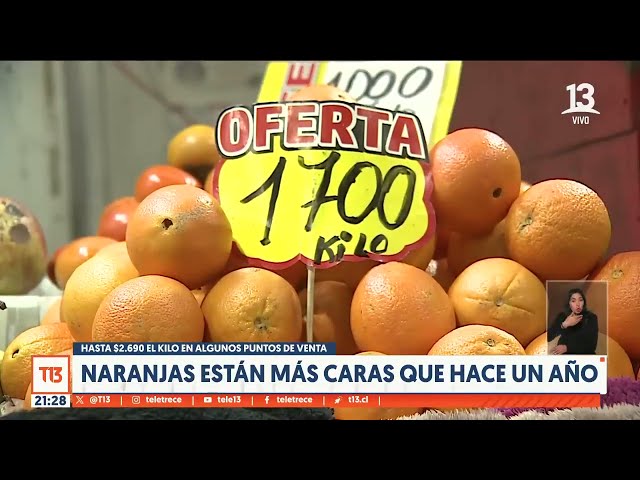 Naranjas están más caras que hace un año